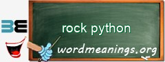 WordMeaning blackboard for rock python